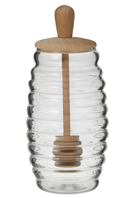 Fine Foods Honey Pot & Dipper Clear & Natural image 0
