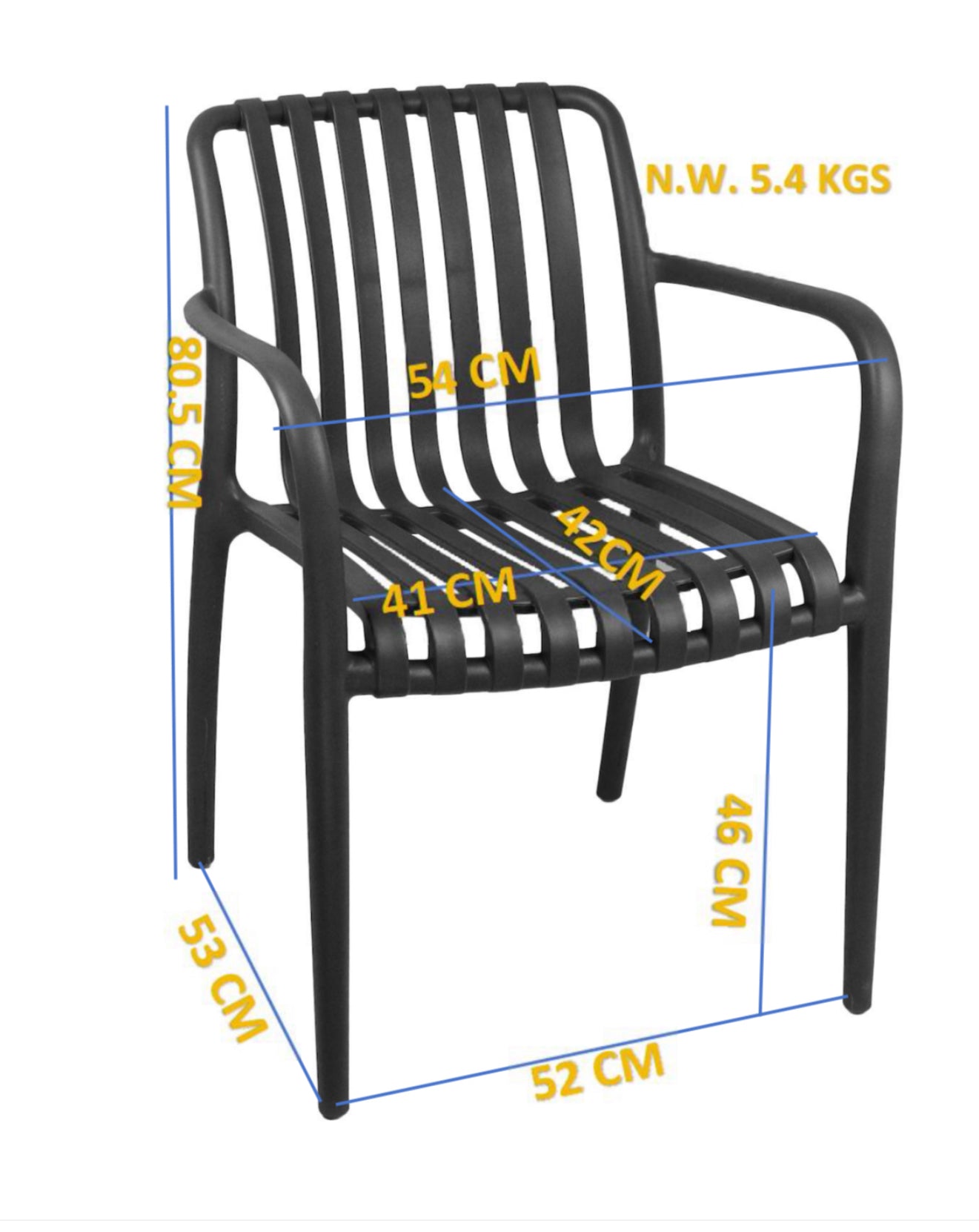 Loom & Living Charcoal UV rated Outdoor Dining Chair  image 2