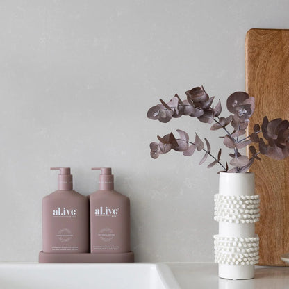 Al.ive Wash & Lotion Duo -Raspberry Blossom & Juniper Tester - Deep Plum