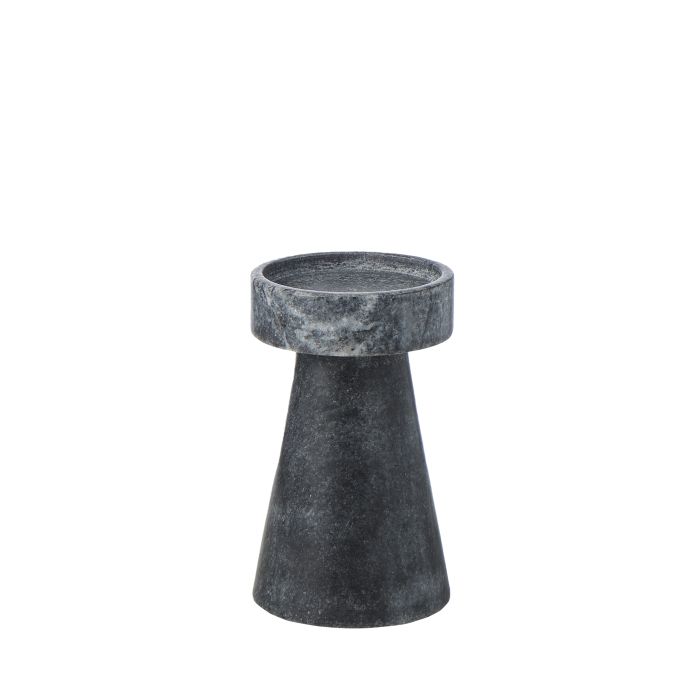 Blythe Candleholder Black & Grey Marble 15cm image 0