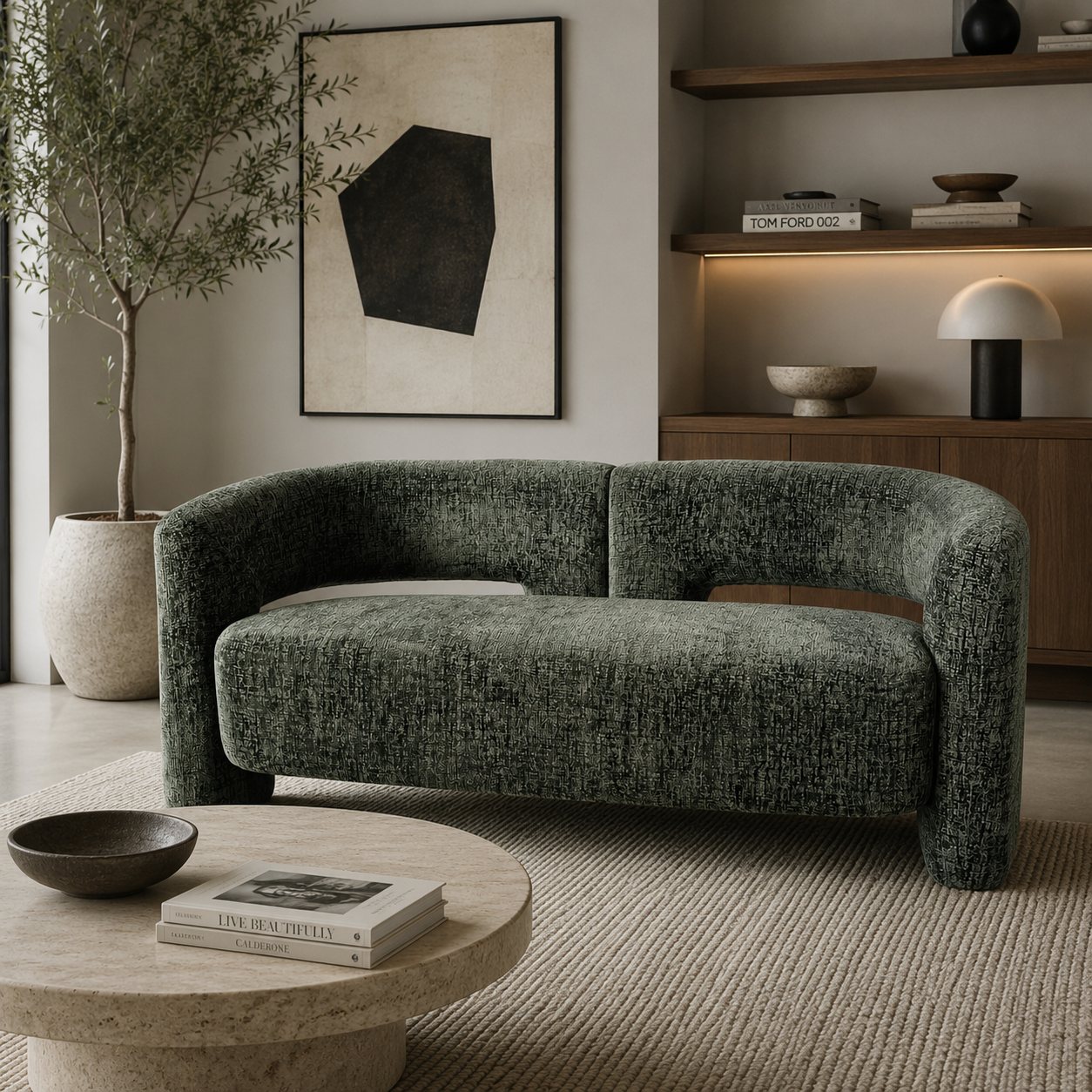 Bella 2 Seat Sofa Lounge - Emerald