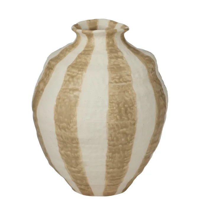 RAYAS CERAMIC VASE - TAUPE image 0