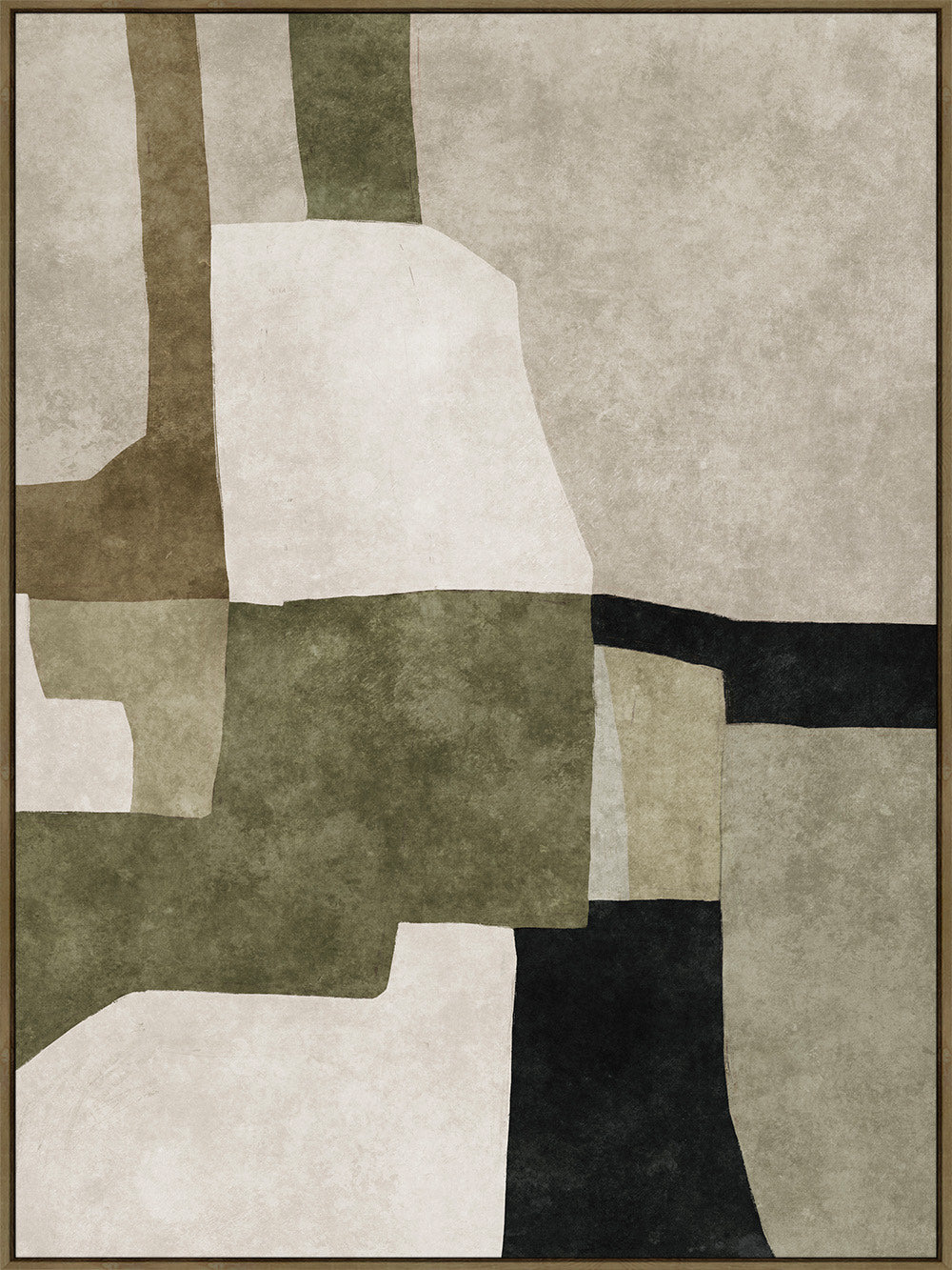Puzzled Duo- Oak Natural Framed Canvas - Set of 2 image 1