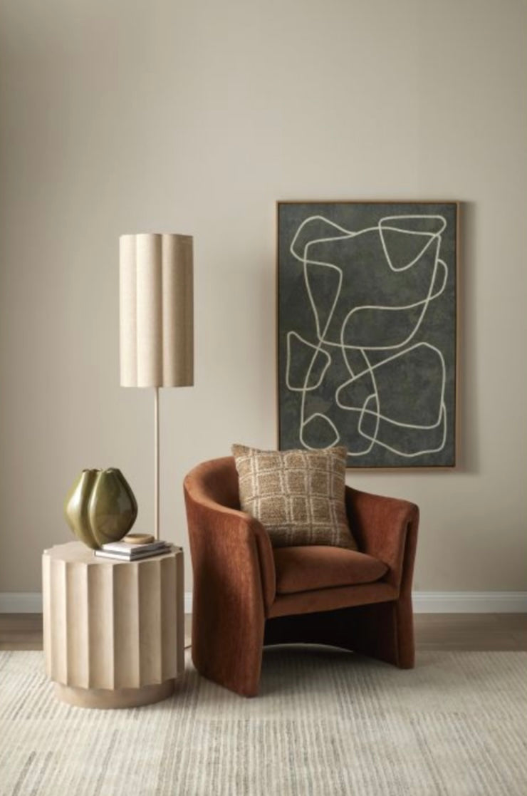 TALSTONE LINEN FLOOR LAMP BEIGE 30X30X165CM   image 2