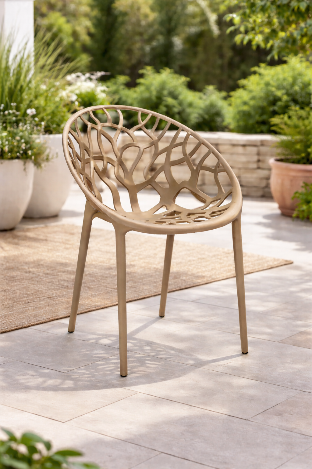 Loom & Living Filagree Beige UV rated Outdoor Dining Chair  image 1