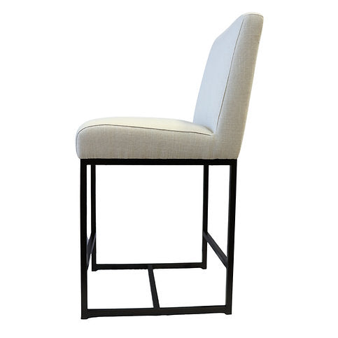 Mayes White Linen Kitchen Stool