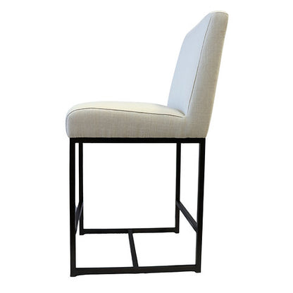 Mayes White Linen Kitchen Stool