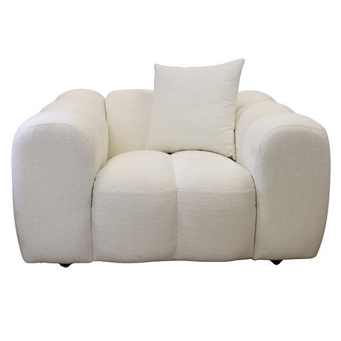 Oversized Annabelle Armchair Single Sofa Lounge - Cloud