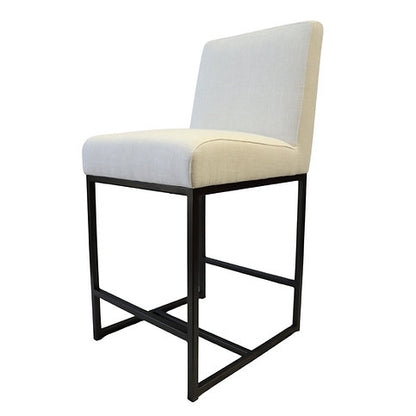 Mayes White Linen Kitchen Stool