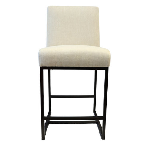 Mayes White Linen Kitchen Stool