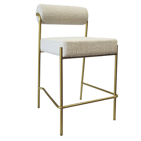 Loom & Living - Rolo Bar kitchen Stool - Matte Gold