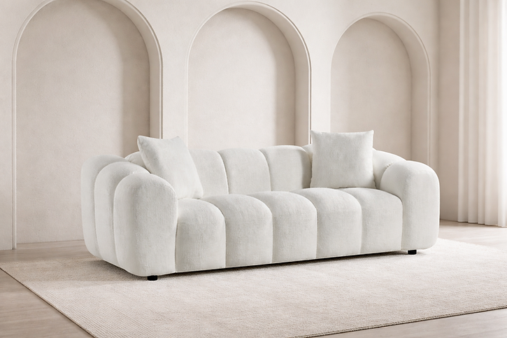 Annabelle 3 seat Sofa Lounge - White Cloud 100