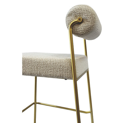 Loom & Living - Rolo Bar kitchen Stool - Matte Gold