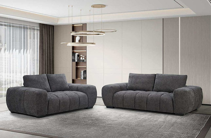 Sophia 3 Seat Sofa Lounge - A21 Charcoal