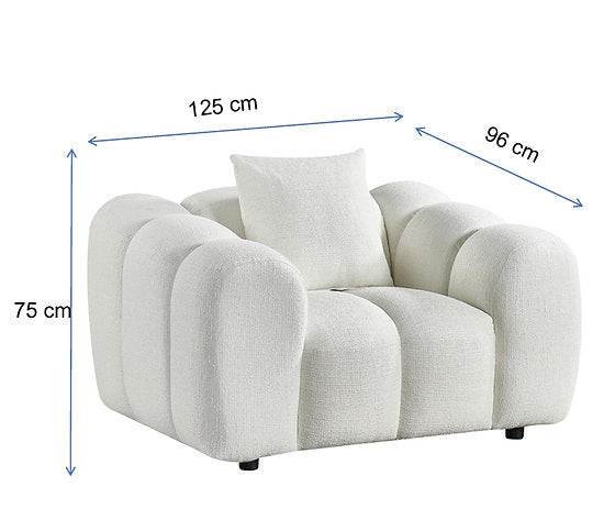 Oversized Annabelle Armchair Single Sofa Lounge - Cloud