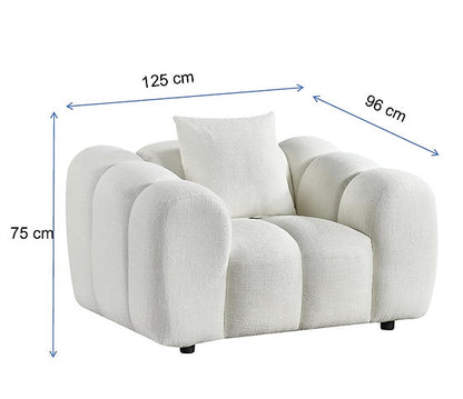 Oversized Annabelle Armchair Single Sofa Lounge - Cloud