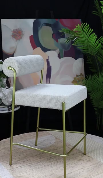 Loom & Living - Rolo Bar kitchen Stool - Matte Gold