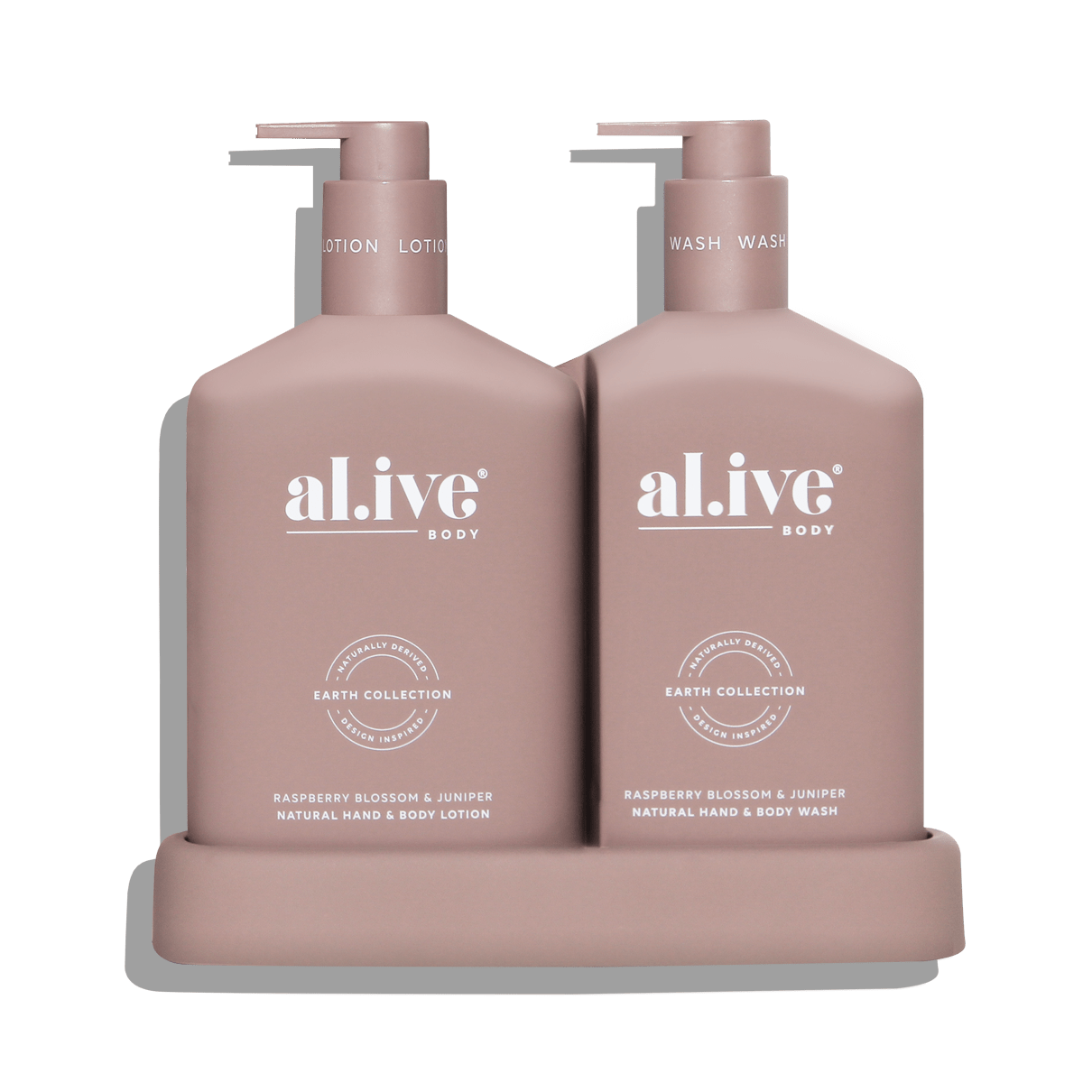 Al.ive Wash & Lotion Duo -Raspberry Blossom & Juniper Tester - Deep Plum