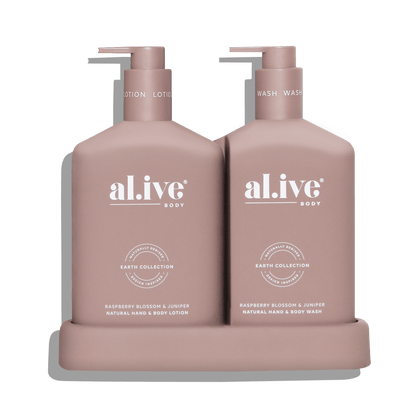 Al.ive Wash & Lotion Duo -Raspberry Blossom & Juniper Tester - Deep Plum