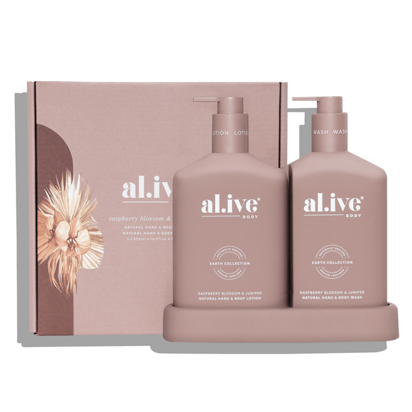 Al.ive Wash & Lotion Duo -Raspberry Blossom & Juniper Tester - Deep Plum