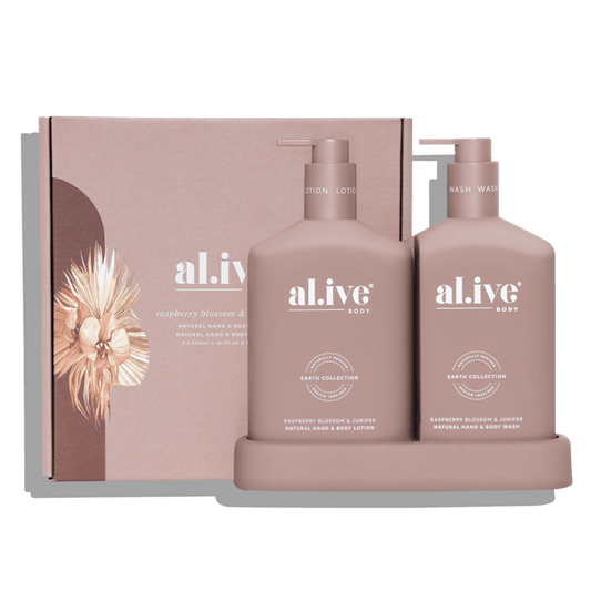 Al.ive Wash & Lotion Duo -Raspberry Blossom & Juniper Tester - Deep Plum